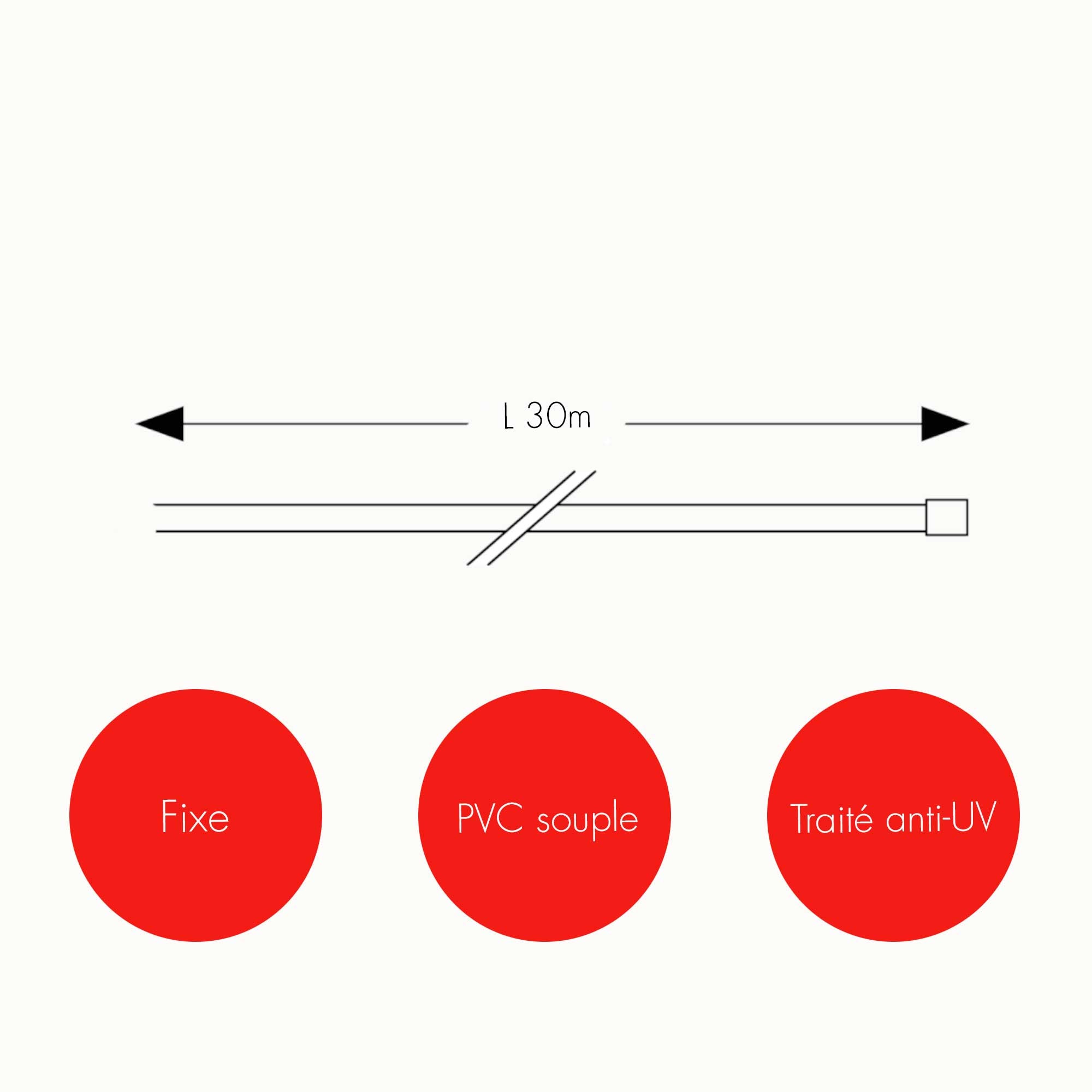 Cordon lumineux fixe L30m - 24V